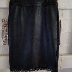 Guess Faux Leather Black Skirt